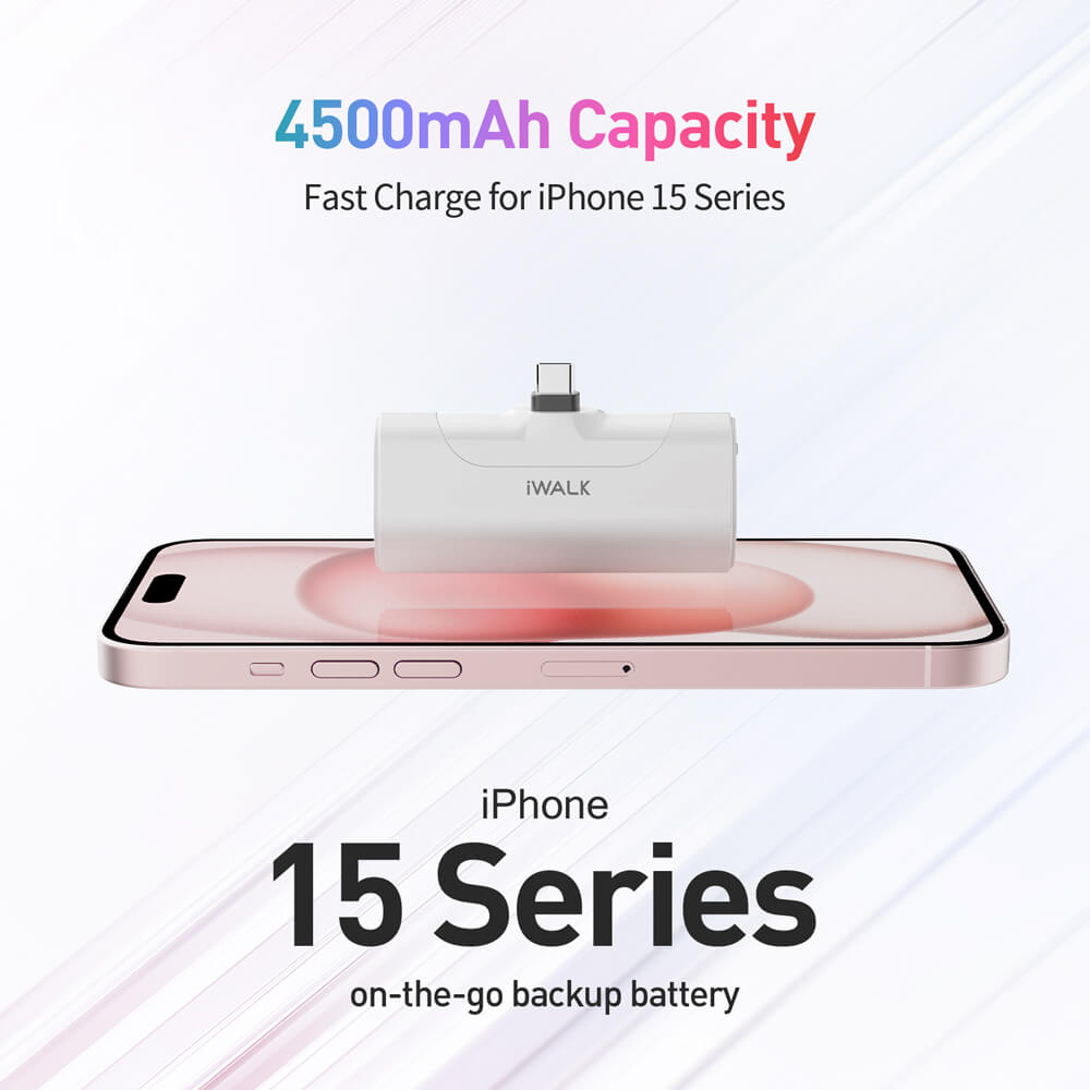 แบตเตอร์รี่สำรอง iWALK LinkPod4 ความจุ 4500mAh หัวชาร์จTypeC สี White  รองรับการชาร์จเร็ว 20W
